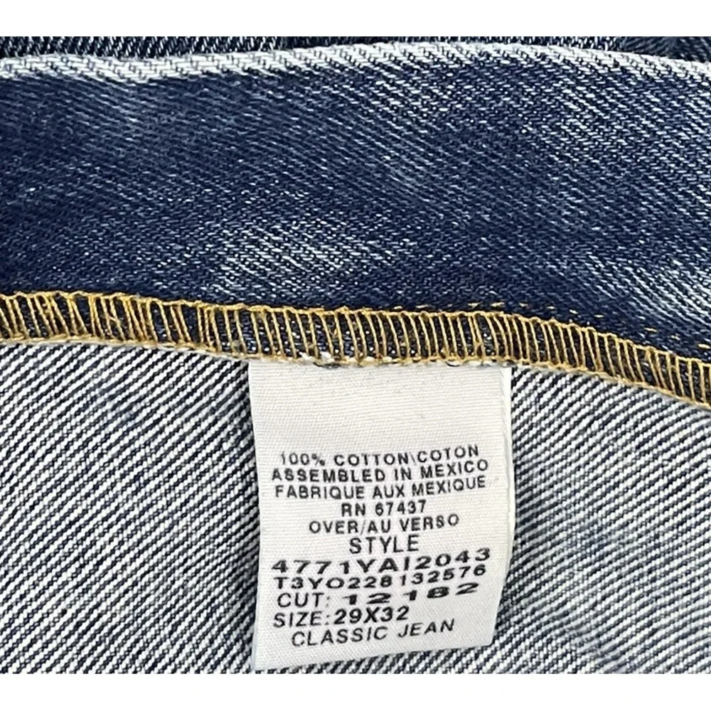 VTG Polo Ralph Lauren Jeans Men‎ Actual 28x27 Y2K Medium Wash Leather Patch
